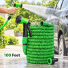 Expandable Garden Hose with Spray Nozzle – Green, 100 Feet