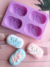 4-Cavity Olive Branch Design Craft Mold – Purple