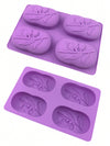 4-Cavity Olive Branch Design Craft Mold – Purple