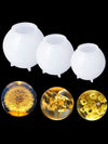 3pcs Crystal Ball Silicone Mold Set – Seamless 3D Round Resin Casting Molds in 3 Sizes