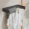 Folding Aluminum Clothes Drying Rack – Black Wall-Mounted Rack, 80 cm