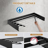 Folding Aluminum Clothes Drying Rack – Black Wall-Mounted Rack, 80 cm