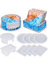 Silicone Coaster Mold Set with Holder Mold – Square & Round Resin Coaster Molds