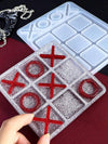 Tic-Tac-Toe Resin Mold Set – Large & Small Board Molds with X and O Pieces