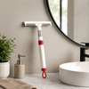 Window Glass Cleaner Wiper With Extendable Handle – White & Red, 36 cm to 58 cm