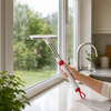 Window Glass Cleaner Wiper With Extendable Handle – White & Red, 36 cm to 58 cm