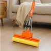 PVA Sponge Roller Mop – Orange Frame & Yellow Sponge Head, 125 cm