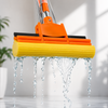 PVA Sponge Roller Mop – Orange Frame & Yellow Sponge Head, 125 cm