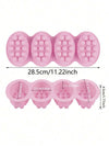 4-Cavity Oval Textured Craft Mold – Blue or Pink