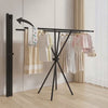 Heavy Quality Iron Cloth Rack for Home and Bedroom Storage – Black Foldable Tripod Stand