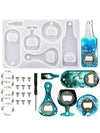 Silicone Bottle Opener Mold Kit – Multi-Shape Resin Mold with Openers, Screws & Screwdriver