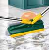 idealancy 2-in-1 Floor Scrub Brush with Squeegee – Green & Yellow, Long Handle