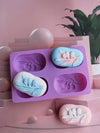 4-Cavity Olive Branch Design Craft Mold – Purple