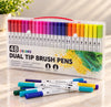 48 Colors Dual Tip Brush Pens – Brush & Fine Tip Art Markers