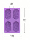 4-Cavity Olive Branch Design Craft Mold – Purple