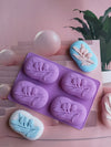 4-Cavity Olive Branch Design Craft Mold – Purple