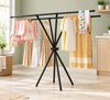 Heavy Quality Iron Cloth Rack for Home and Bedroom Storage – Black Foldable Tripod Stand