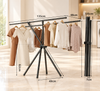 Heavy Quality Iron Cloth Rack for Home and Bedroom Storage – Black Foldable Tripod Stand