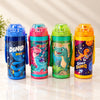 Dino Themed Kids Water Bottle with Flip-Top Lid and Carry Strap