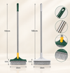 idealancy 2-in-1 Floor Scrub Brush with Squeegee – Green & Yellow, Long Handle