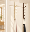 Over The Door Bags And Towel Hook Holder Hanger – Cream & Brown, 5-Hook