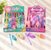 Fancy Ball Pen with Feather & Bell Charm – Colorful Glitter Design