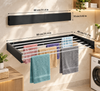 Folding Aluminum Clothes Drying Rack – Black Wall-Mounted Rack, 80 cm
