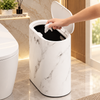 Heavy Plastic Dustbin Large Capacity Waste Bin – Black Marble & Wood Grain Designs