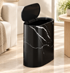 Heavy Plastic Dustbin Large Capacity Waste Bin – Black Marble & Wood Grain Designs