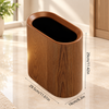 Heavy Plastic Dustbin Large Capacity Waste Bin – Black Marble & Wood Grain Designs