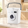 Washing Powder Bucket Multipurpose 6 Ltr – White Washing Machine Design with Lid & Handle