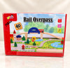 Wooden Rail Overpass Train Track Set – 40 Pieces